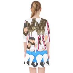 Quarter Sleeve Pocket Dress 