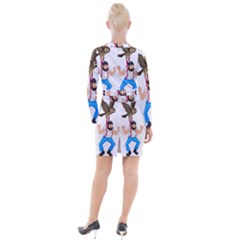 Button Long Sleeve Dress 
