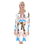 E8epcq3x0achi-l Long Sleeve Velvet Front Wrap Dress