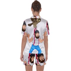 Satin Short Sleeve Pajamas Set 