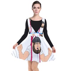 Plunge Pinafore Dress 