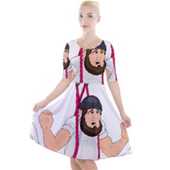Quarter Sleeve A-Line Dress 