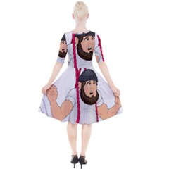 Quarter Sleeve A-Line Dress 