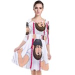 E8epcq3x0achi-l Quarter Sleeve Waist Band Dress