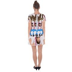 Drop Hem Mini Chiffon Dress 