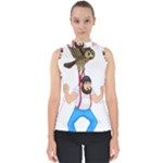 E8epcq3x0achi-l Mock Neck Shell Top
