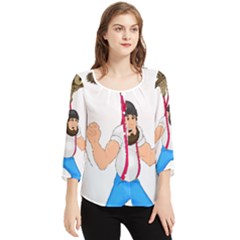 Chiffon Quarter Sleeve Blouse 