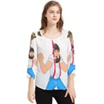E8epcq3x0achi-l Chiffon Quarter Sleeve Blouse