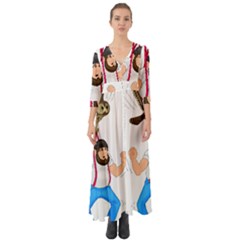Button Up Boho Maxi Dress 