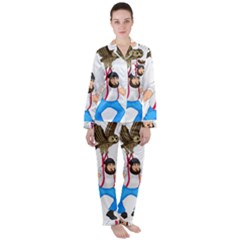 Women s Long Sleeve Satin Pajamas Set 