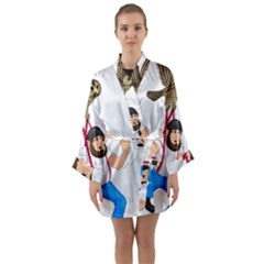Long Sleeve Satin Kimono 