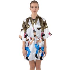Half Sleeve Satin Kimono  