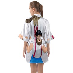 Half Sleeve Satin Kimono  