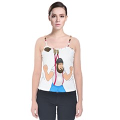 Velvet Spaghetti Strap Top 
