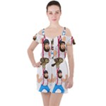 E8epcq3x0achi-l Ruffle Cut Out Chiffon Playsuit