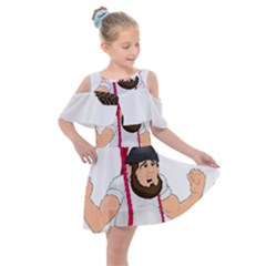 Kids  Shoulder Cutout Chiffon Dress 