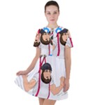 E8epcq3x0achi-l Short Sleeve Shoulder Cut Out Dress 