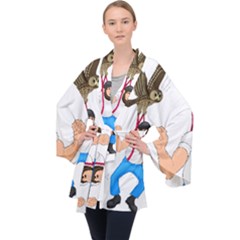 Long Sleeve Velvet Kimono  