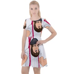 Cap Sleeve Velour Dress  