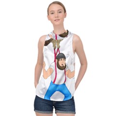 High Neck Satin Top 