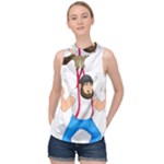E8epcq3x0achi-l High Neck Satin Top