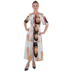 Shoulder Straps Boho Maxi Dress  