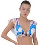 E8epcq3x0achi-l Plunge Frill Sleeve Bikini Top