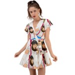 E8epcq3x0achi-l Flutter Sleeve Wrap Dress