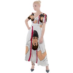 Button Up Short Sleeve Maxi Dress 
