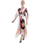 E8epcq3x0achi-l Quarter Sleeve Wrap Front Maxi Dress