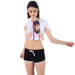 E8epcq3x0achi-l Tie Back Short Sleeve Crop Tee