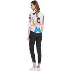 Loose Horn Sleeve Chiffon Blouse 