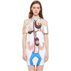 Shoulder Frill Bodycon Summer Dress 