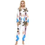 E8epcq3x0achi-l Womens  Long Sleeve Pocket Pajamas Set
