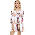 E8epcq3x0achi-l Tiered Long Sleeve Mini Dress