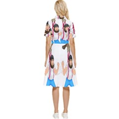 Button Top Knee Length Dress 