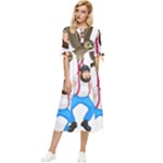 E8epcq3x0achi-l Bow Sleeve Chiffon Midi Dress