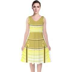 V-Neck Midi Sleeveless Dress  