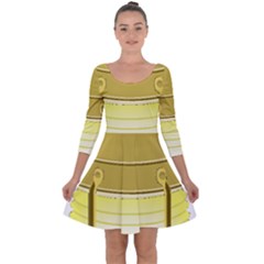 Quarter Sleeve Skater Dress 