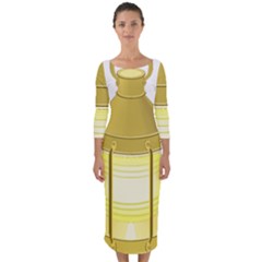 Quarter Sleeve Midi Bodycon Dress 