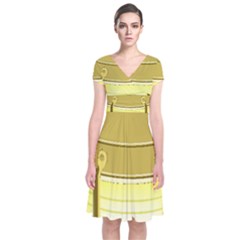 Short Sleeve Front Wrap Dress 