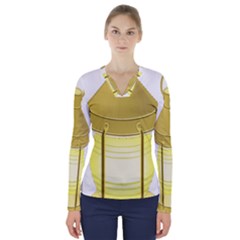 V-Neck Long Sleeve Top 