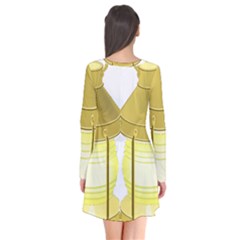 Long Sleeve V-neck Flare Dress 