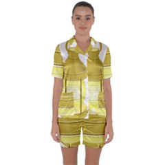 Satin Short Sleeve Pajamas Set 