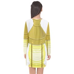 Long Sleeve Chiffon Shift Dress  