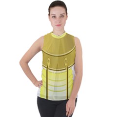 Mock Neck Chiffon Sleeveless Top 