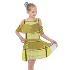 Kids  Shoulder Cutout Chiffon Dress 