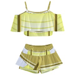 Kids  Off Shoulder Skirt Bikini 