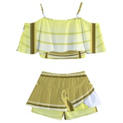 Kids  Off Shoulder Skirt Bikini 