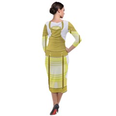 Quarter Sleeve Midi Velour Bodycon Dress 